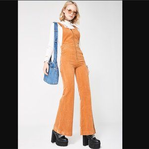 Rollas EASTCOAST FLARE OVERALLS Tan Corduroy 70s
